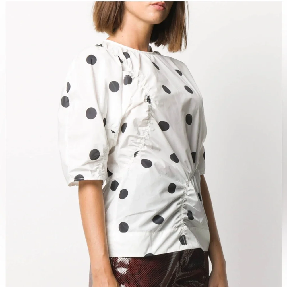 NWT GANNI Polka Dot Top - Picture 3 of 10